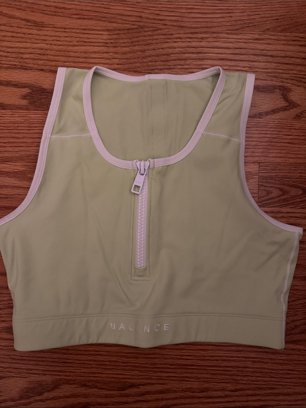 Balance Lime Green Zip-Front Sports Bra